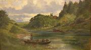 Johan Fredrik Krouthen Woman and Boat Germany oil painting artist